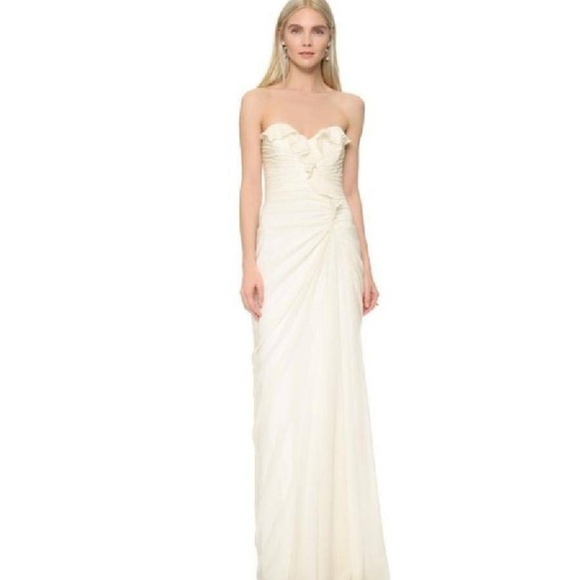 badgley mischka white gown